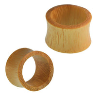 Load image into Gallery viewer, Holz Tunnel Jackfrucht konvex schmal ocker double flared
