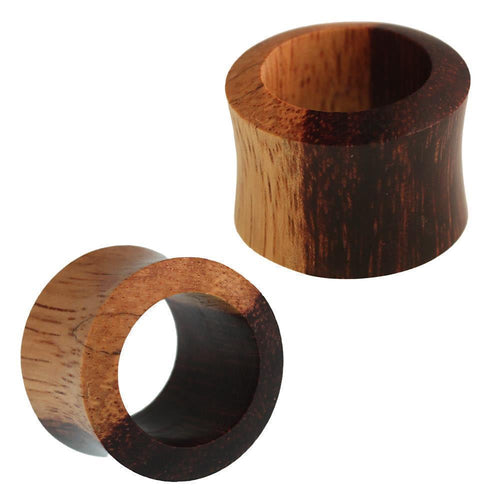 Holz Tunnel Tamarinde zweifarbig konvex hell dunkel braun