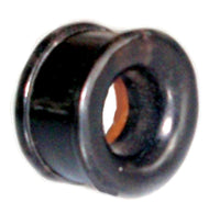 Load image into Gallery viewer, A close-up of a Holz Tunnel Bone Inlay Stern Sonoholz Tamarindenholz Tribal Plug, hand-carved and similar in function to a grommet, used to protect or insulate wires passing through metal surfaces.
