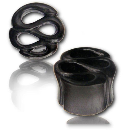 Holz Tunnel Arangholz schwarz Riesenschlange handgeschnitzt Tribal Plug Expander