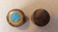 Load image into Gallery viewer, Flesh Plug Ringe crushed Türkis Jackfrucht Parasitholz
