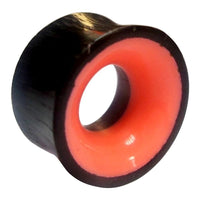 Load image into Gallery viewer, Flesh Plug Eisenholz Holz dunkel double flared pink Resin Inlay Ohr Piercing
