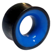 Load image into Gallery viewer, Flesh Plug Eisenholz Holz dunkel double flared blau Resin Inlay Ohr Piercing
