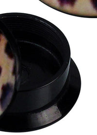 Load image into Gallery viewer, Schraub Plug Acryl Leo Muster beige braun Piercing Ohrschmuck
