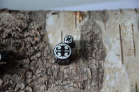 Load image into Gallery viewer, Flesh Plug Horn Auge Kreuz Bone Inlay double flared
