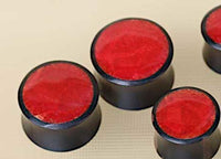 Load image into Gallery viewer, Holz Flesh Plug Sonoholz rot Resin Inlay double flared
