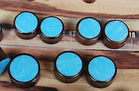 Load image into Gallery viewer, Holz Plug Sonoholz türkis schillernd Inlay Resin hellblau double flared
