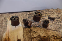 Load image into Gallery viewer, Holz Tunnel Sonoholz Triskele Inlay drei Sicheln Plug
