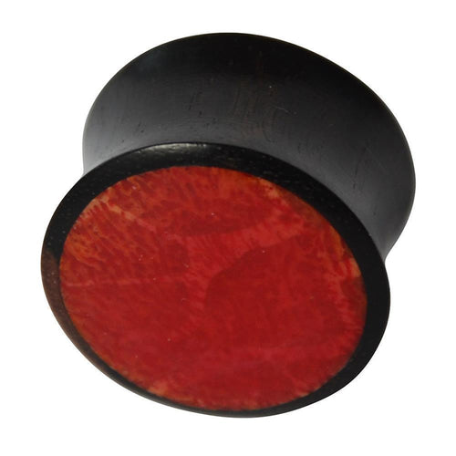 Holz Flesh Plug Sonoholz rot Resin Inlay double flared