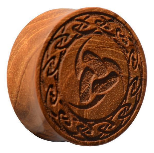 Holz Teakholz Plug Odins Horn Knotenrand double flared