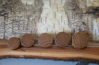 Load image into Gallery viewer, Holz Teakholz Plug Blume des Lebens double flared
