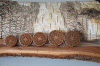 Load image into Gallery viewer, Holz Teakholz Plug Ornament braun double flared

