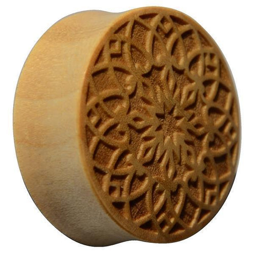 Krokodil Holz Plug Stern Blume hell double flared