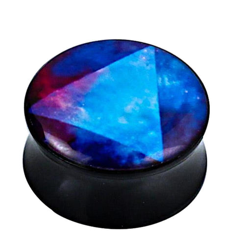 Plug Acryl weiß blau lila Dreieck schwarz Piercing Ohrschmuck