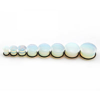 Load image into Gallery viewer, Opal Stein weiß Plug Dehner single flared Gummiring
