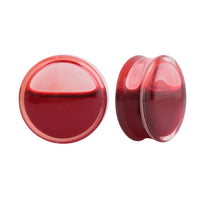 Load image into Gallery viewer, Plug Acryl transparent Flüssigkeit dunkelrot Blut
