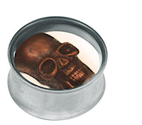 Load image into Gallery viewer, Plug Tunnel silbern Edelstahl kupferfarben Metall Skull Acryl transparent Piercing
