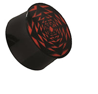 Load image into Gallery viewer, Plug Horn rote Gravur schwarz Viereck Kreis Sternmuster
