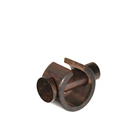 Load image into Gallery viewer, A Plug Narraholz Pin-Creole braun gemasert Holz-Pin Creole, featuring dark wood with a circular opening and two flat round discs on either side, inspired by Creolen design, photographed against a white background.

