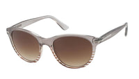 Cargar imagen en el visor de la galería, Sonnenbrille Damen Designer Nerd Brille getönt 400UV Streifen Bügel transparent
