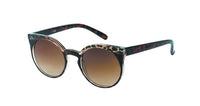 Load image into Gallery viewer, Sonnenbrille Damen rund John Lennon Vintage Cat Eye Animal Design mit braunem Tortoiseshell-Muster und Verlaufsgläsern, inspiriert vom klassischen John Lennon Brille-Stil, vor weißem Hintergrund. 400UV Retro.
