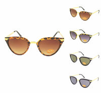 Load image into Gallery viewer, Sonnenbrille Damen Vintage getönt 400UV Cat Eye golden Metall getigert

