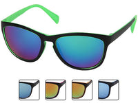 Load image into Gallery viewer, Sonnenbrille Panto verspiegelt 400 UV Cat Eye bunte Bügel schwarz
