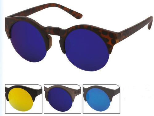 Sonnenbrille CatEye 400UV Round Schlüssellochsteg verspiegelt frameless unten