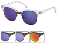Load image into Gallery viewer, Sonnenbrille Panto Metallrahmen 400 UV verspiegelt Cat Eye Steg eckig Pünktchen
