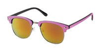 Cargar imagen en el visor de la galería, Sonnenbrille Cat Eye Metall 400 UV Gläser trapezförmig grün blau rosa Steg hoch
