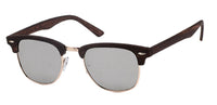 Load image into Gallery viewer, Sonnenbrille CatEye Metall 400 UV trapezförmig verspiegelt Holzmuster Steg hoch
