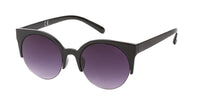 Load image into Gallery viewer, Sonnenbrille Cat Eye 400 UV Round Glasses unten frameless Blumen blau pink
