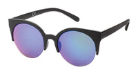 Load image into Gallery viewer, Sonnenbrille CatEye 400 UV Round unten frameless silber blau gelb verspiegelt
