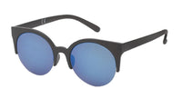 Load image into Gallery viewer, Sonnenbrille CatEye 400 UV Round unten frameless silber blau gelb verspiegelt

