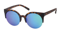 Load image into Gallery viewer, Sonnenbrille CatEye 400 UV Round unten frameless Blumen verspiegelt
