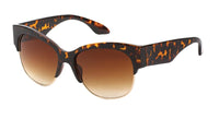 Load image into Gallery viewer, Sonnenbrille Cat Eye 400 UV Metall Retro Rahmenoberseite und Bügel breit
