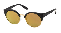 Load image into Gallery viewer, Sonnenbrille Cat Eye 400 UV verspiegelt Metall ovale Gläser Lennon Style
