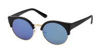 Load image into Gallery viewer, Sonnenbrille Cat Eye 400 UV verspiegelt Metall ovale Gläser Lennon Style
