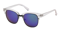 Load image into Gallery viewer, Sonnenbrille Panto Metallrahmen 400 UV verspiegelt Cat Eye Steg eckig Pünktchen
