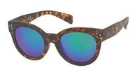 Load image into Gallery viewer, Sonnenbrille dicke Cat Eye Brille 400 UV verspiegelt Punktedreieck Metall

