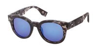 Load image into Gallery viewer, Sonnenbrille Cat Eye Brille 400 UV Steg rund Bügel kantig Linie geriffelt
