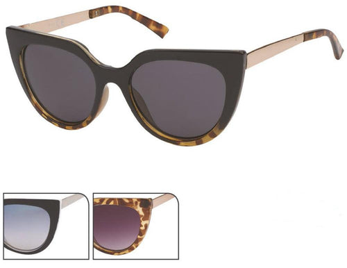 Sonnenbrille Cateye oben gerade 400 UV zweifarbig Metallbügel