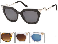 Load image into Gallery viewer, Sonnenbrille Cateye Metallspitzen 400 UV Metallbügel versetzt Pünktchen

