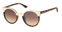 Load image into Gallery viewer, Sonnenbrille Cateye Round Glasses 400 UV geriffelte Metallrahmenoberseite
