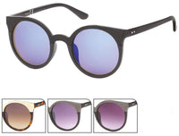 Load image into Gallery viewer, Sonnenbrille Cateye Round Glasses 400 UV geriffelte Metallrahmenoberseite
