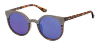 Load image into Gallery viewer, Sonnenbrille Cateye Round Glasses 400 UV geriffelte Metalloberseite verspiegelt

