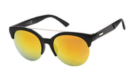 Load image into Gallery viewer, Sonnenbrille verspiegelt 400 UV Metallbogen unten frameless Cateye geriffelt
