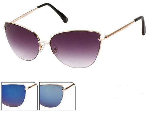 Sonnenbrille Pilotenbrille 400 UV Cateye Rand dünn Unterseite frameless