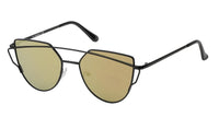 Load image into Gallery viewer, Sonnenbrille Cateye Bügel 400 UV Metall verspiegelt Flachgläser
