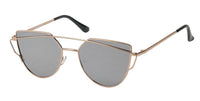 Load image into Gallery viewer, Sonnenbrille Cateye Bügel 400 UV Metall verspiegelt Flachgläser
